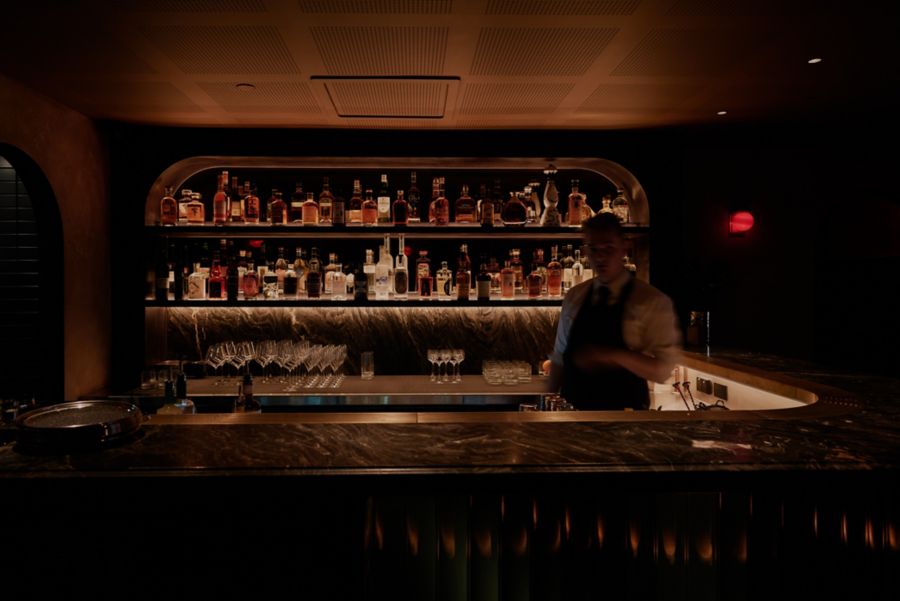 The backlit bar at Jayda