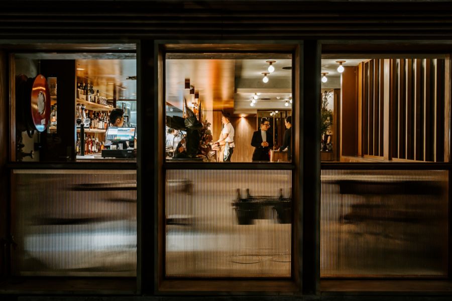 Looking into the slick new Circl Wine Room in Melbourne