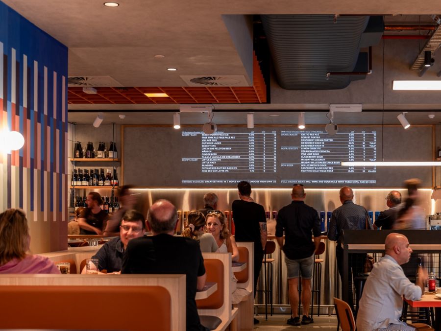 At the bar at Bridge Road Brewers in Melbourne