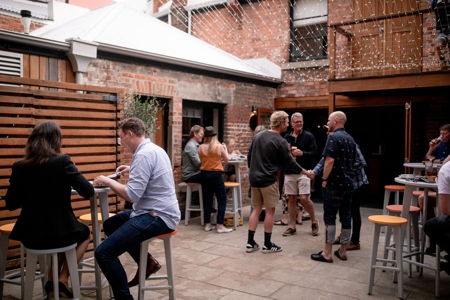 The courtyard at La Sardina Local in Hobart 