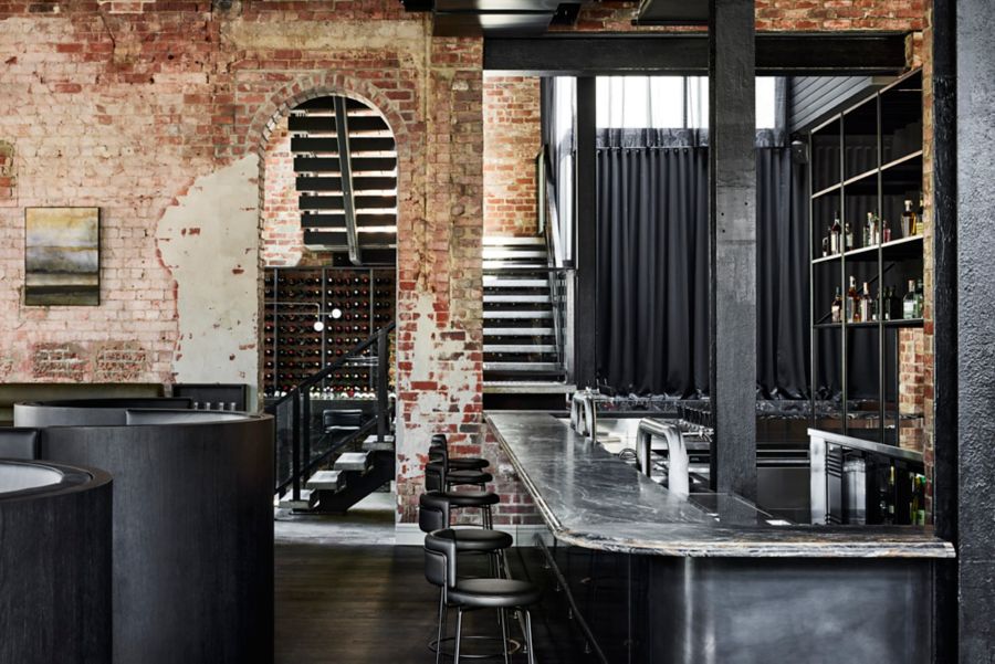 The bar and setting inside Stellas in St Kilda