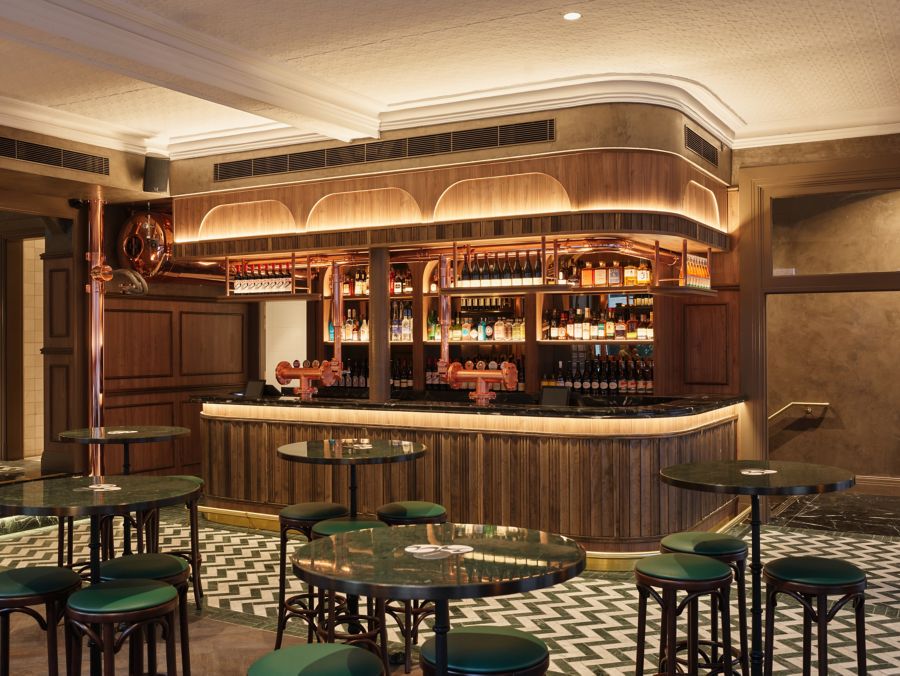 The bar on one of the levels of The Bristol