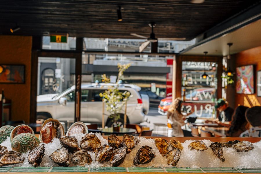 The ice bar with seafood inside The Walrus, Melbourne
