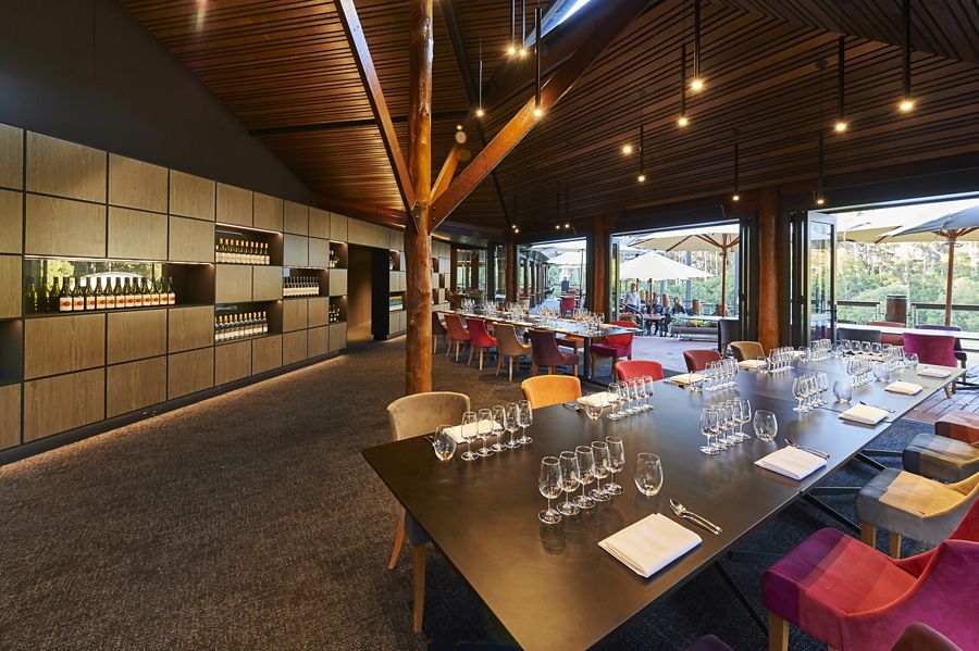 A tasting set-up at Leeuwin Estate's cellar door