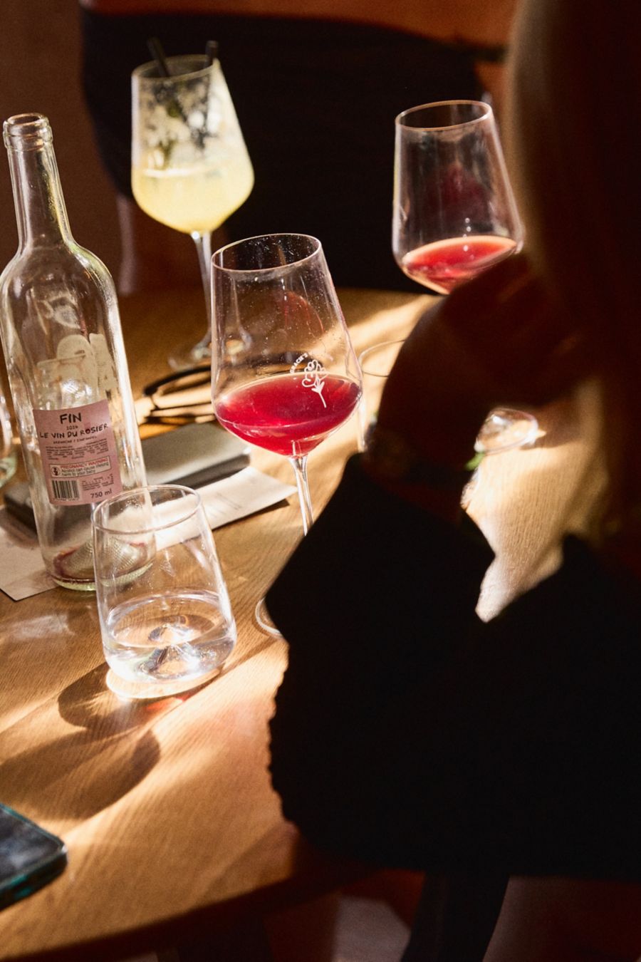 A table with wine glasses&nbsp;at Gracie's Wine Bar in South Yarra    