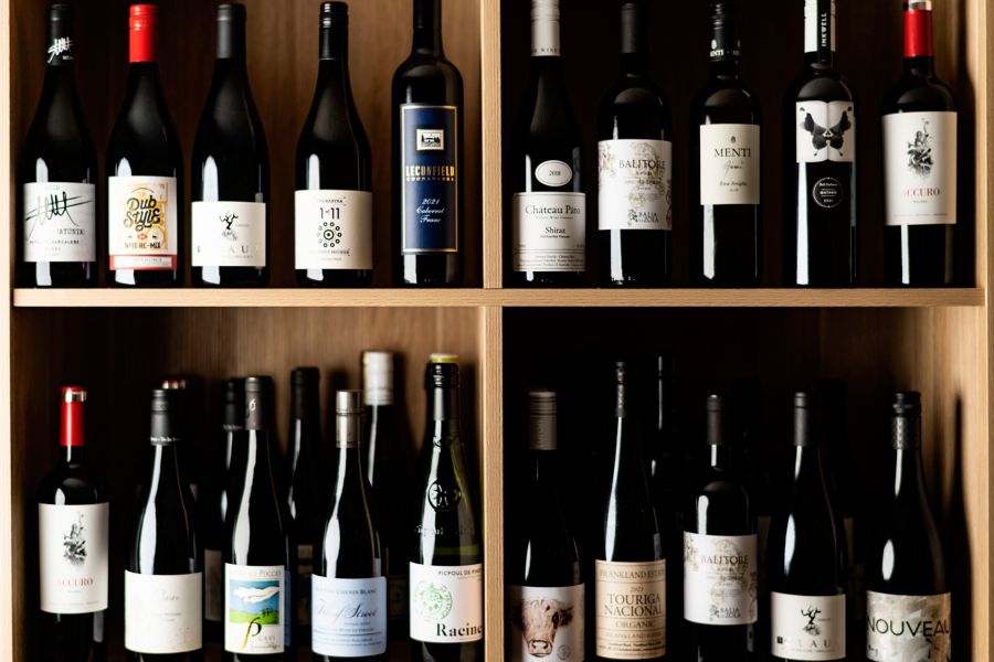 Wines on offer at Bar Soul in Sydney