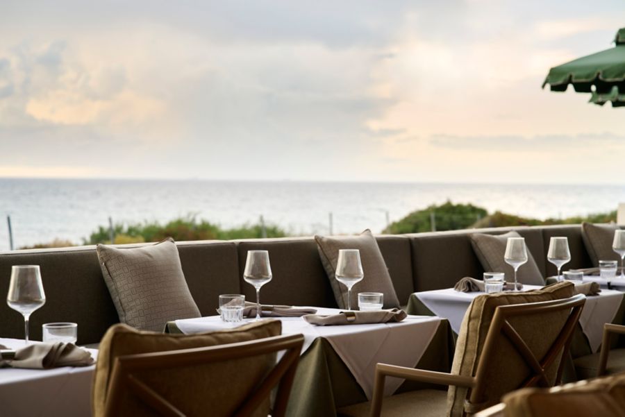 Tables on the terrace at Gibney in Perth 
