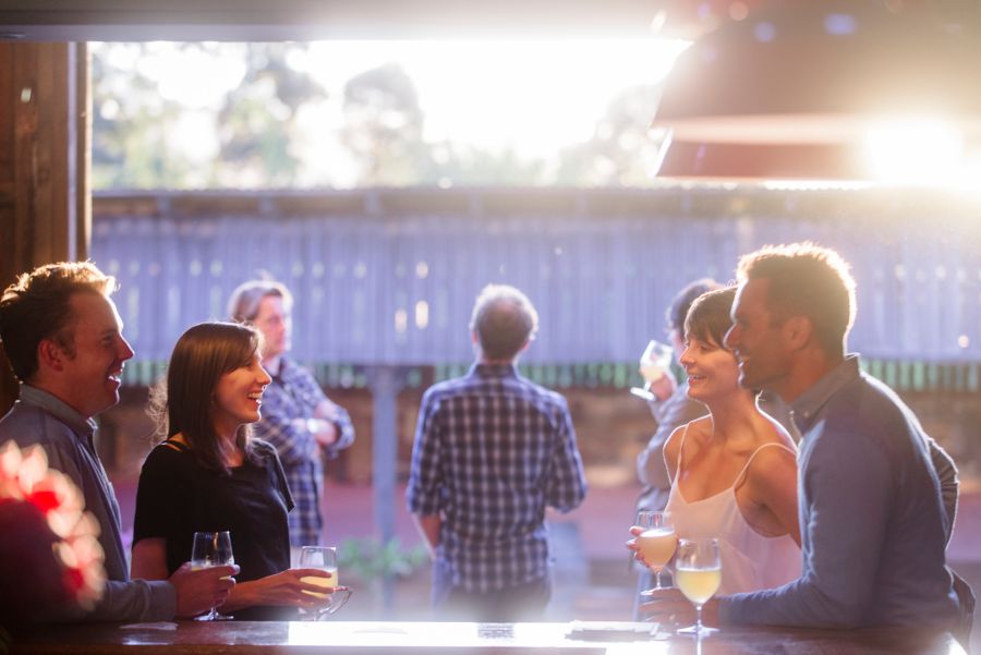 A group enjoying at Willie Smith's Apple Shed