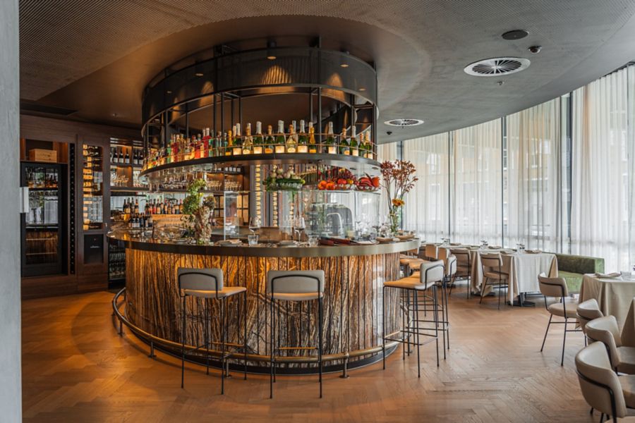 The feature bar inside Lucia, South Melbourne