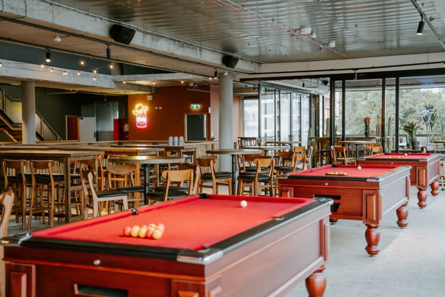 Pool tables at Moon Dog Wild West in Footscray, Melbourne