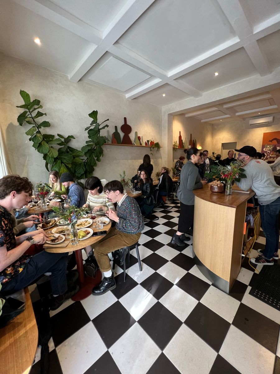 A busy scene inside Nearly