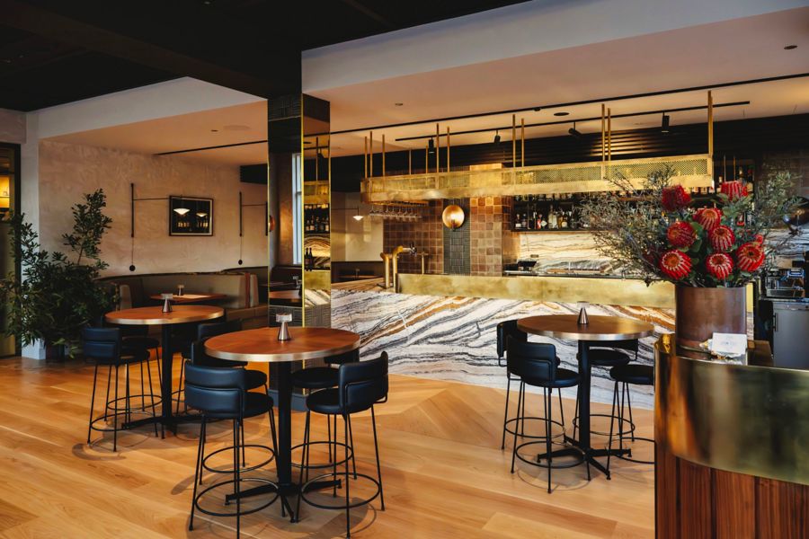 The bar and seating at Saint Peter in Sydney