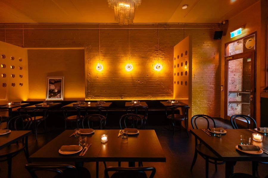 The interior and setting at Attenzione! in Redfern