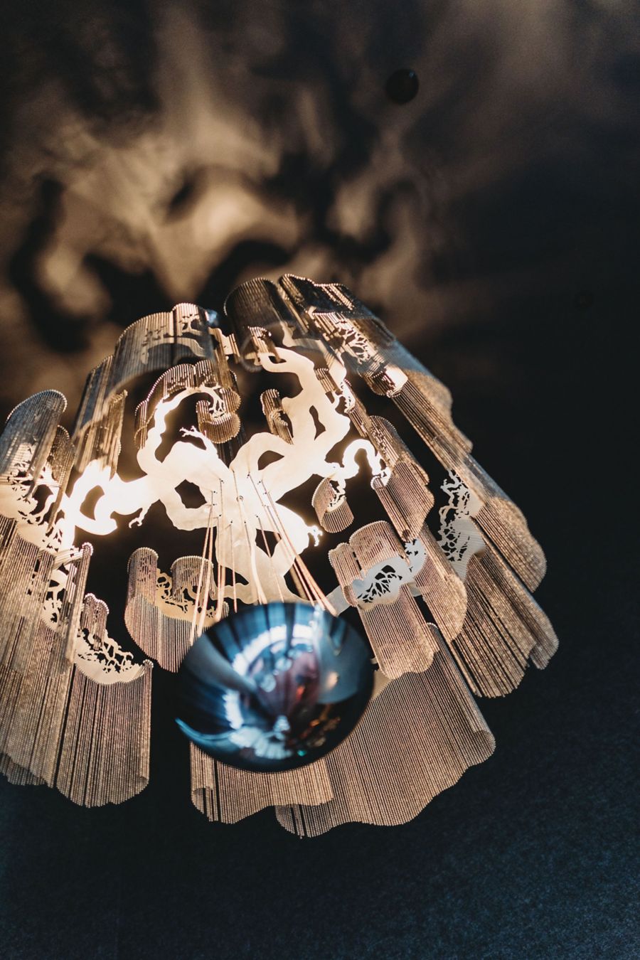 Sculptural light fittings at Cicada Bar resemble jelly fish