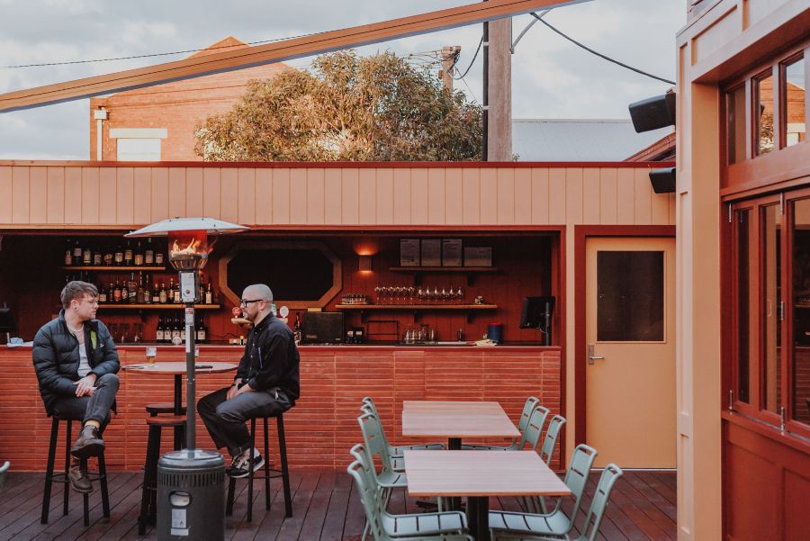 Outdoor seating at Melbourne's Sporting Club Hotel