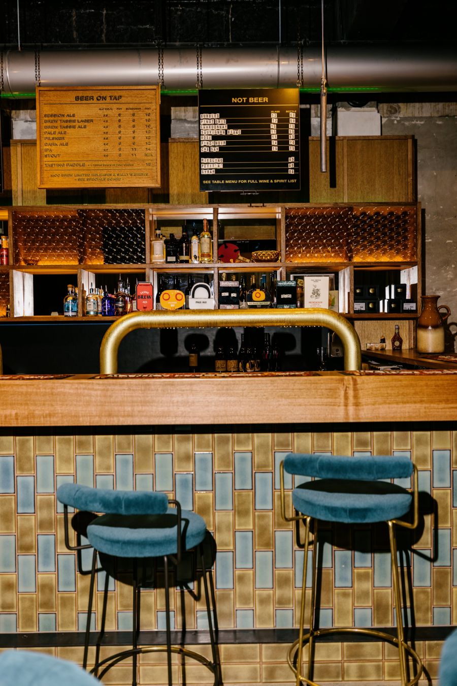 Bar counter at Manky Sally’s