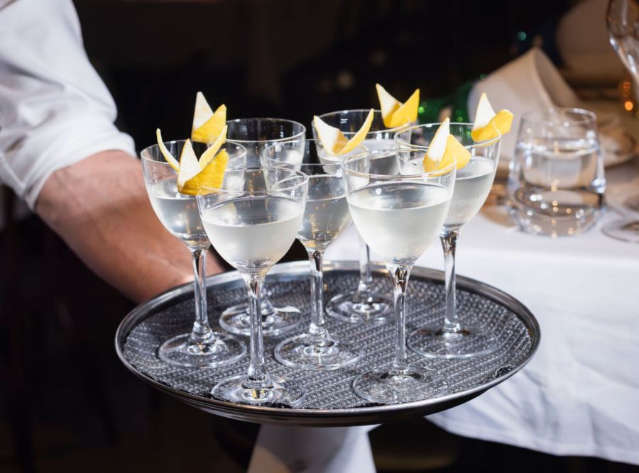 A tray of Martinis at Monopole in Sydney