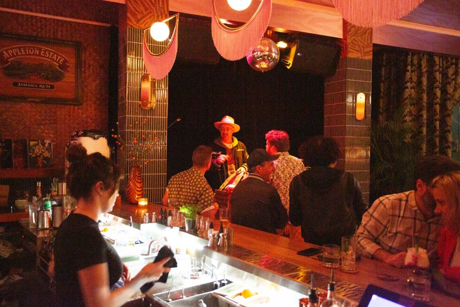 Behind the bar at Tucano's in Sydney