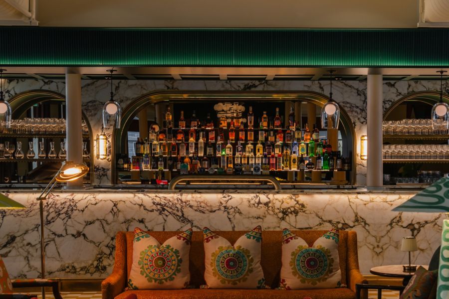 The impressive bar at Naldham House, Brisbane