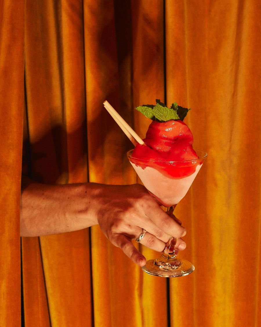 A Frozen Strawberry Daiquiri served at The Caterpillar Club