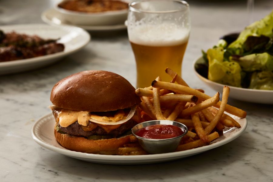 The burger is a highlight at The Dry Dock in Balmain