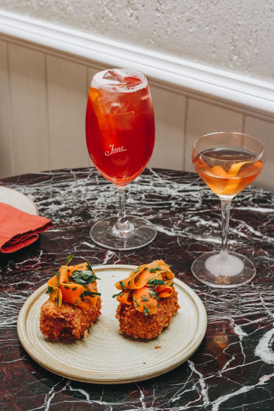 Snacks and drinks served up at Jane in Sydney