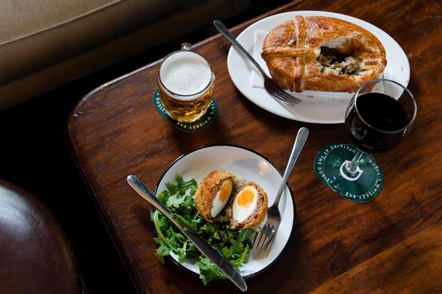 image of drink  & food at the lord dudely hotel