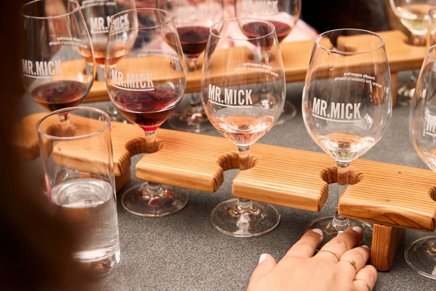 Tasting wine at Mr Mick Kitchen, Clare Valley