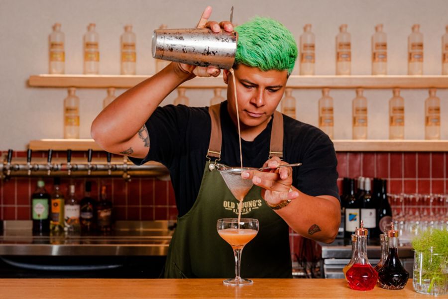 Cocktail being prepared at Old Youngs