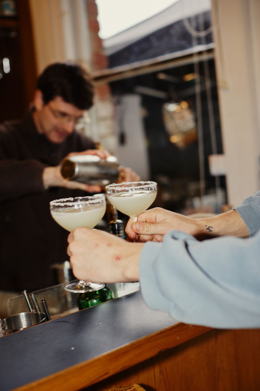 Cocktails being served at Skydiver in Melbourne