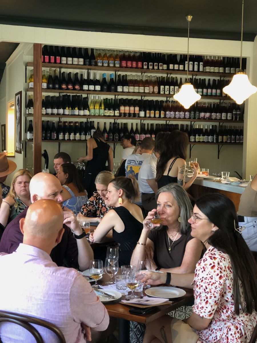A busy scene inside Bar Francine