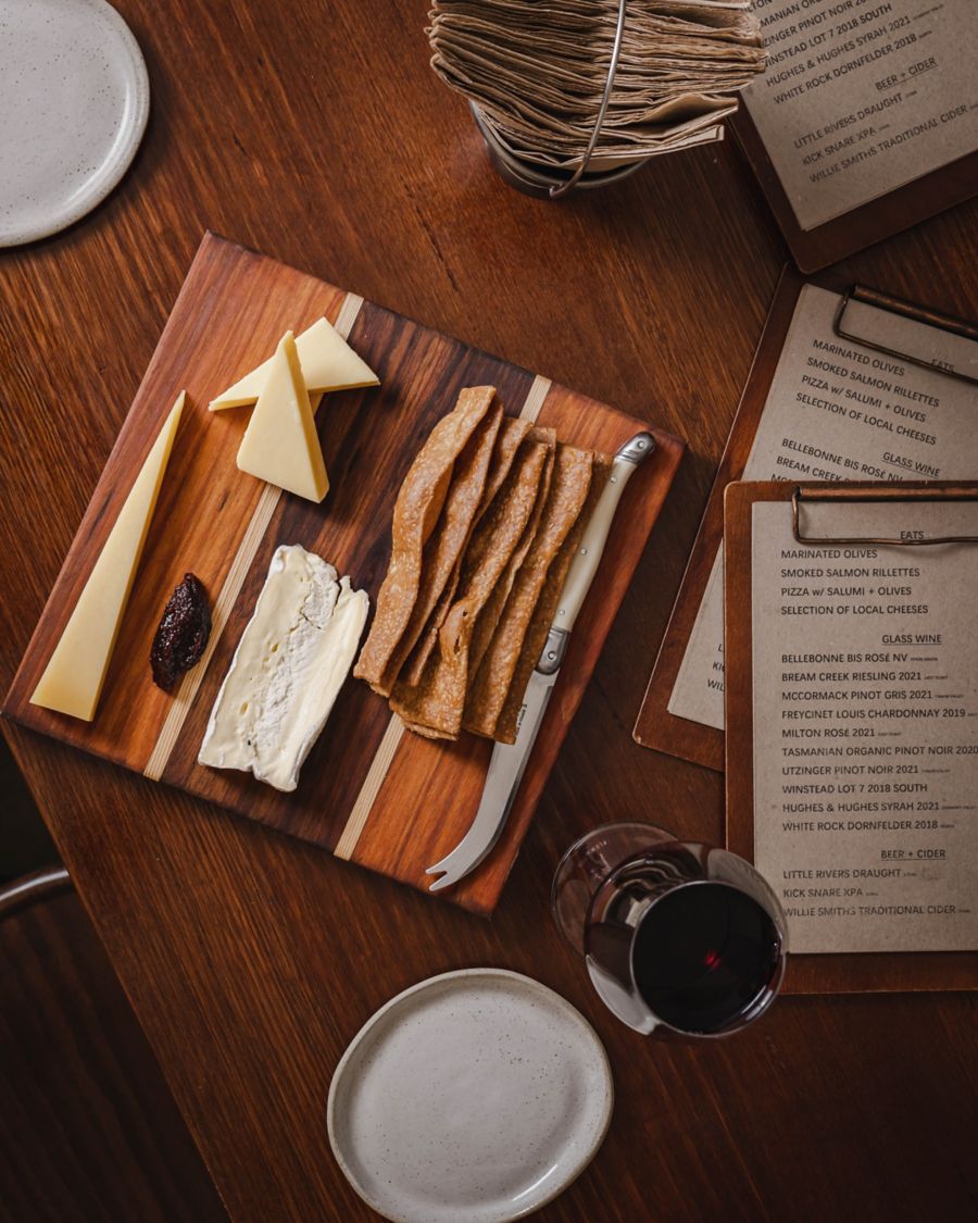 A cheese plate at Bar Two in Tasmania