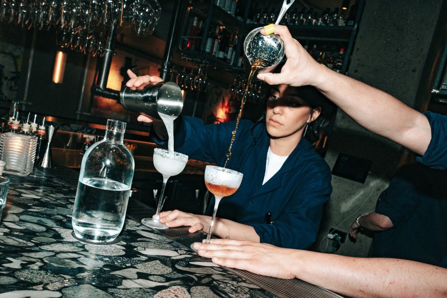 Drinks being served at Alfie's