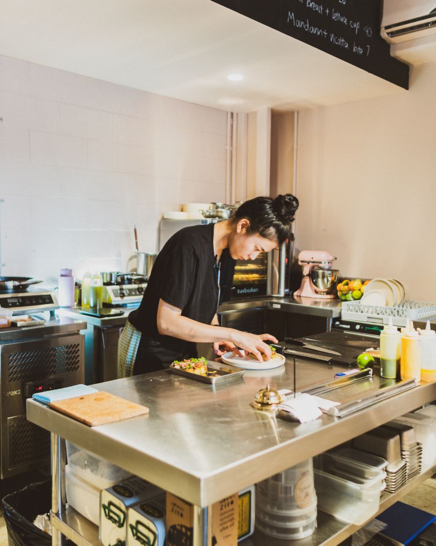 A dish getting prepared at Niky