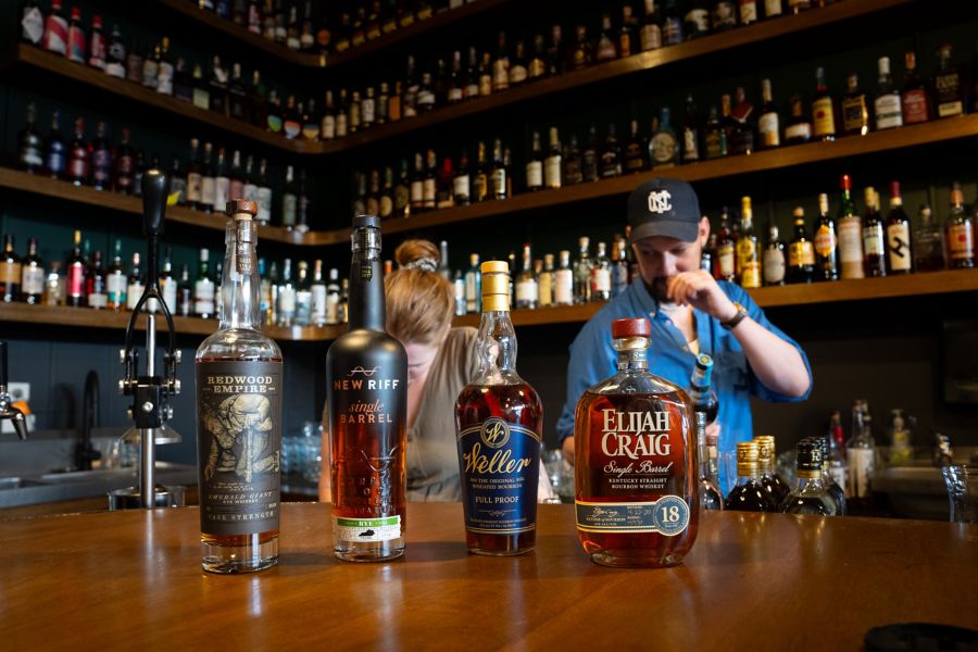 A wide range of whiskeys at Goodwater in Melbourne