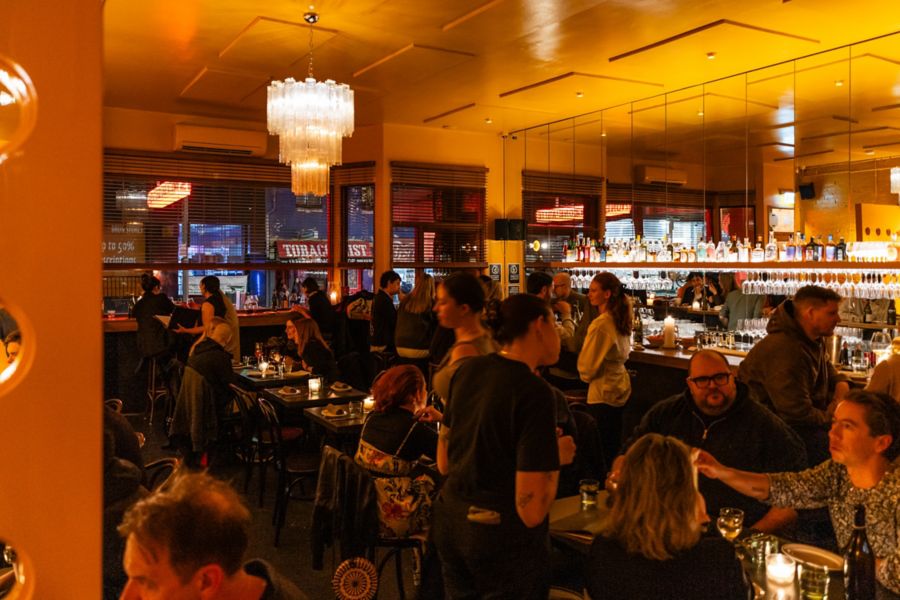 A busy scene inside Attenzione! in Sydney's Redfern