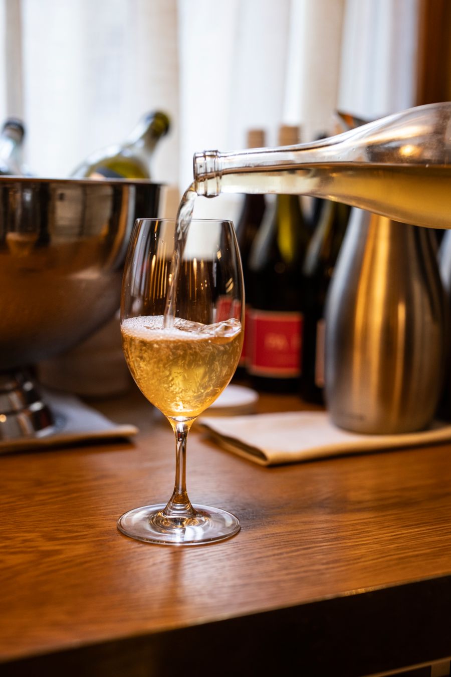 Pouring wine at No 100 in Melbourne