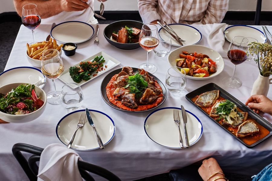 Various Italian-style dishes at Gertrude Hotel in Melbourne 