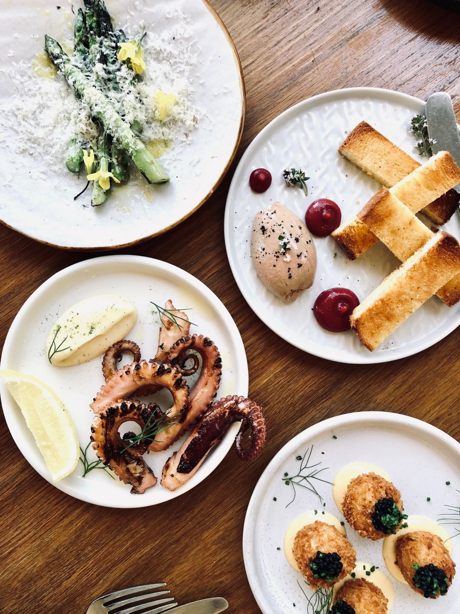 Image of 3 dishes at small town