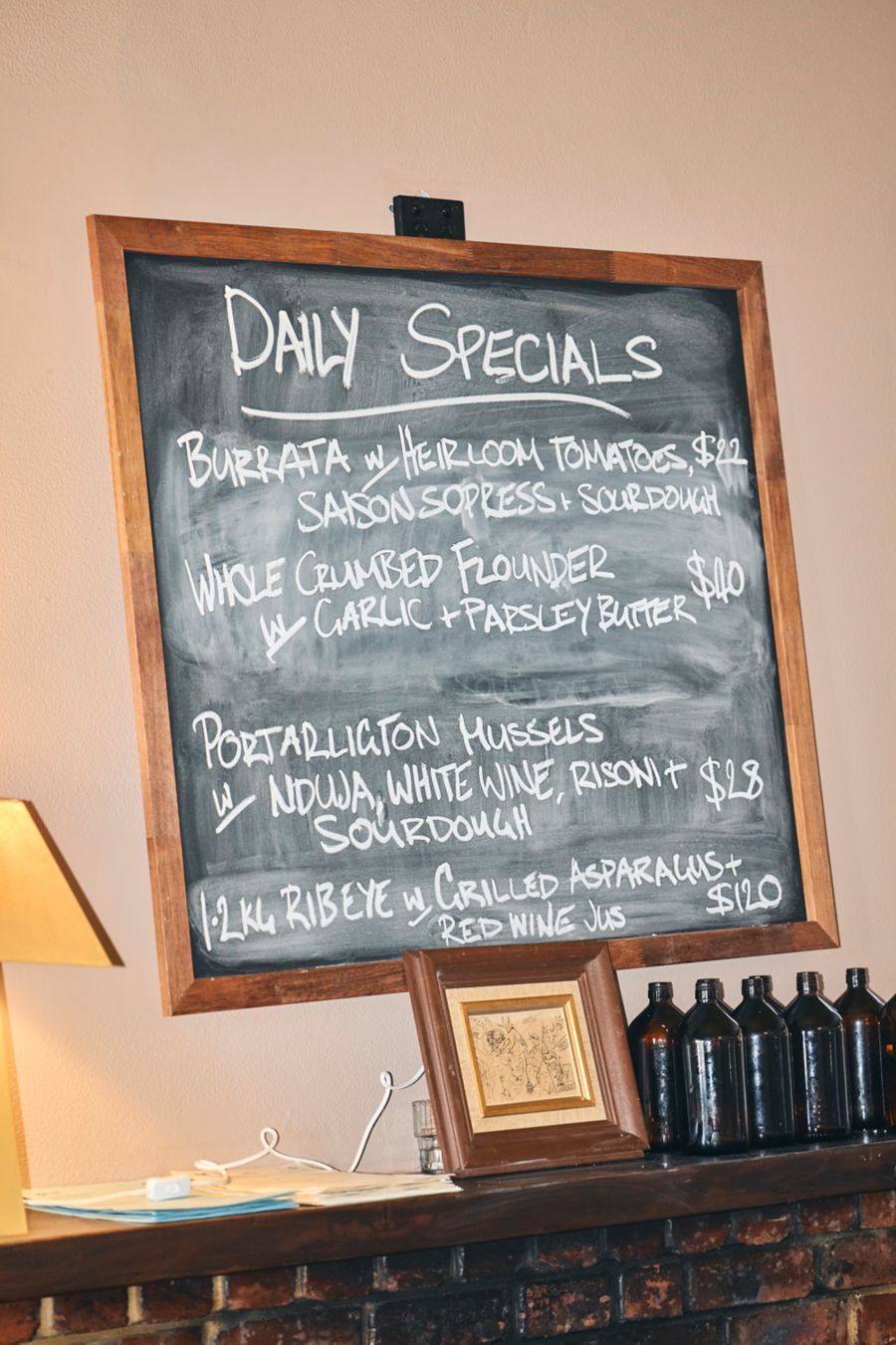 The daily specials board at the Morning Star Hotel in Williamstown