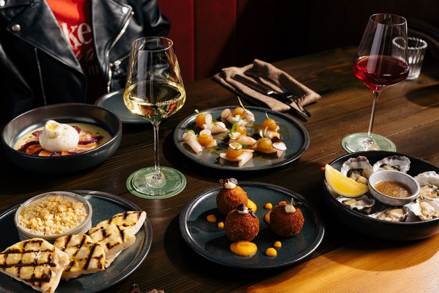 Various dishes at the Central Club Hotel