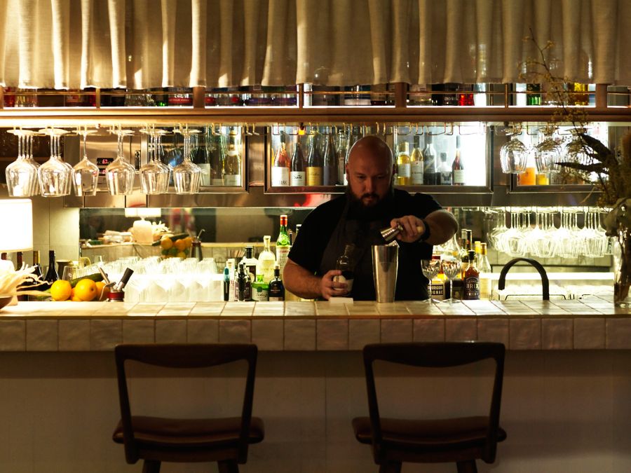 Mixing drinks at Longshore