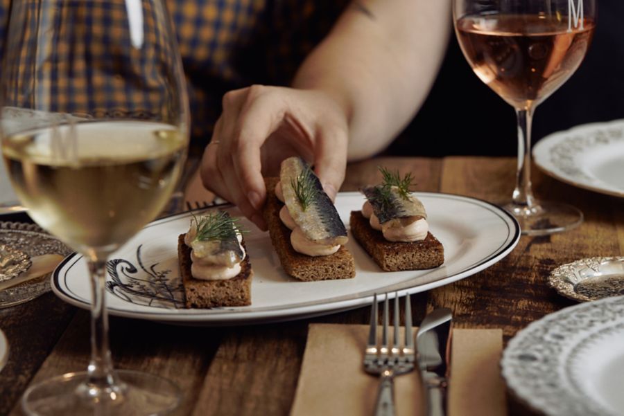 Dishes and drinks at Melbourne's Myrtle Wine Bar