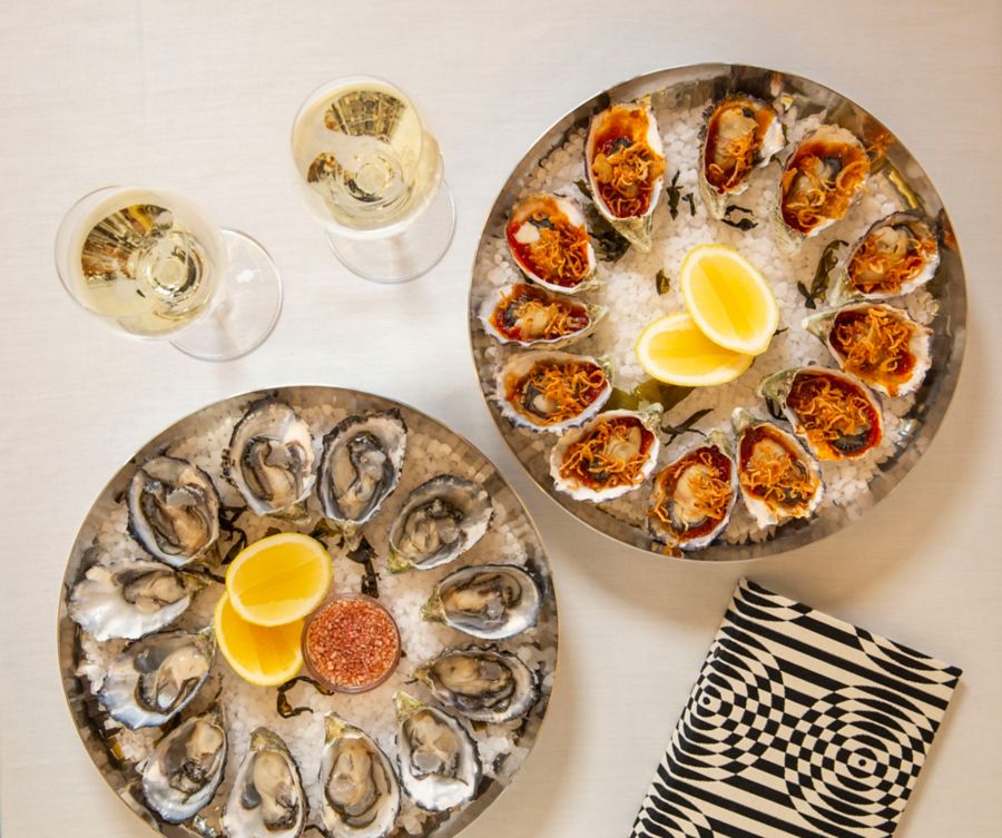 Oysters served up two ways at Gibney at Perth's Cottesloe Beach