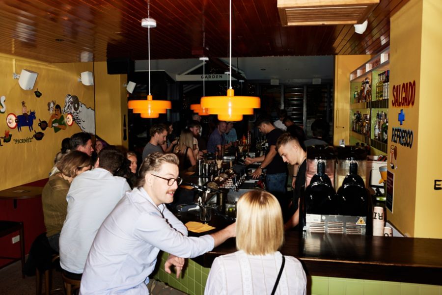 At the bar at Ricos Tacos in Sydney