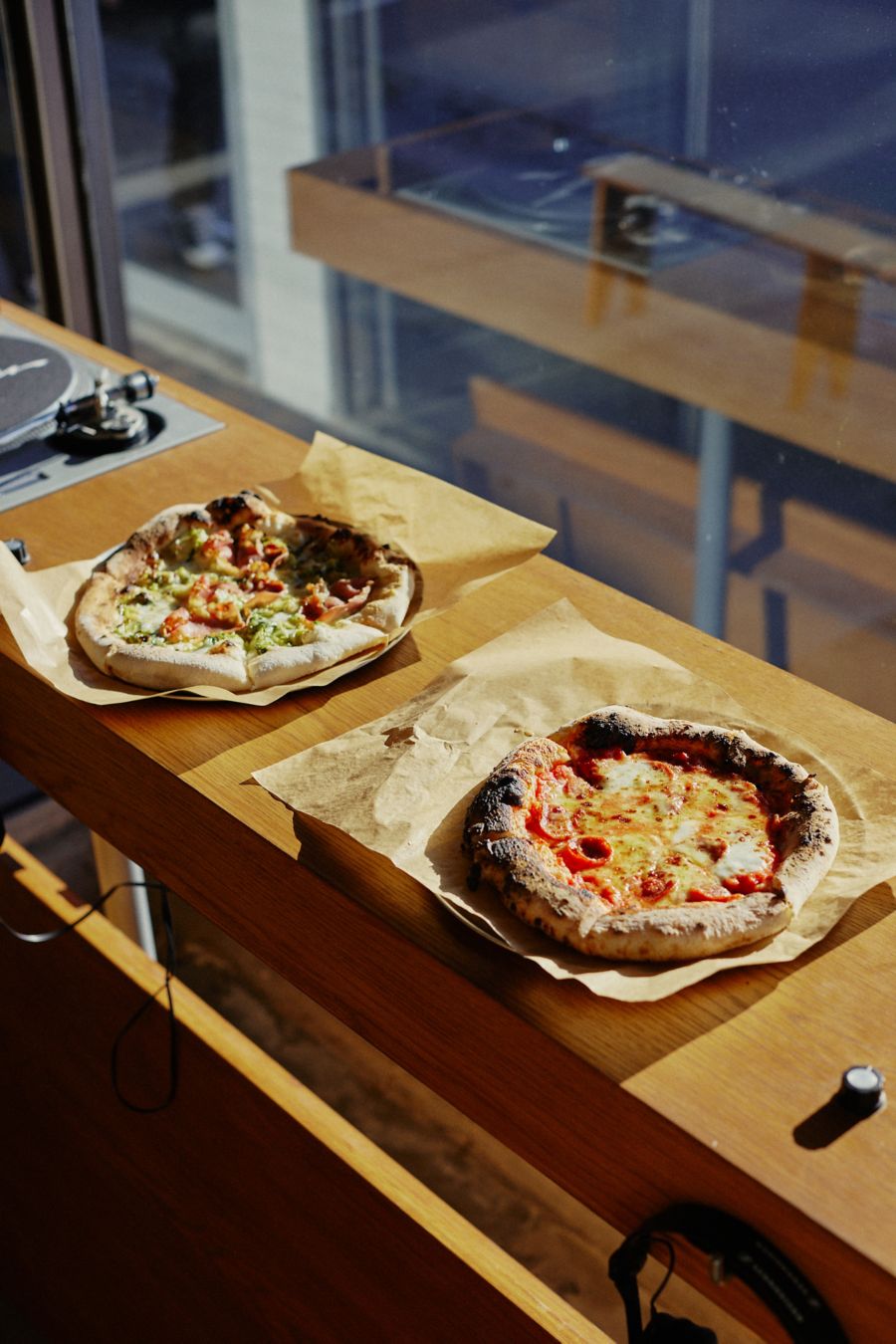 Wood-fired pizzas at Skydiver in Melbourne