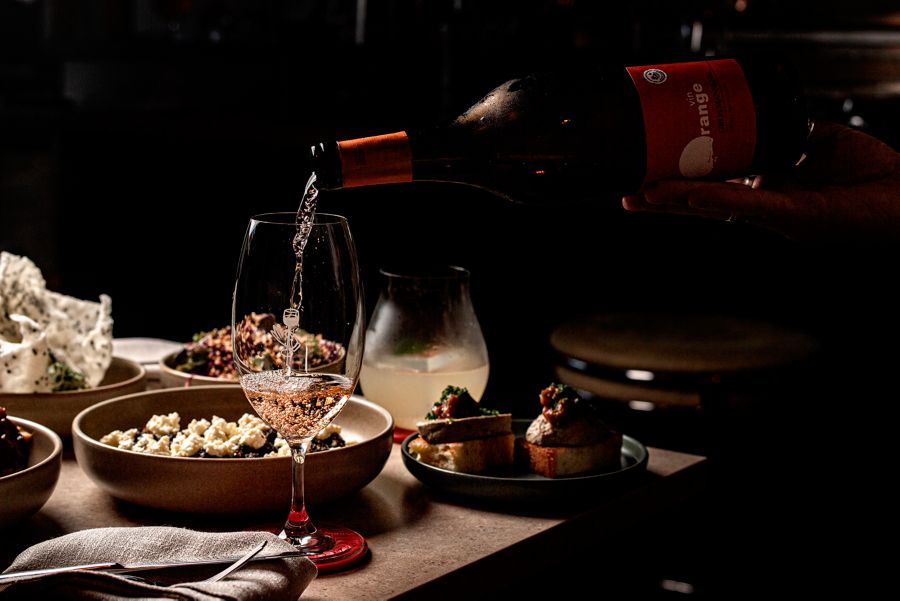 Wine and dishes at Banco Manly