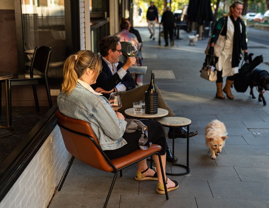 Sitting al fresco at Bar Sopra in Sydney's Potts Point