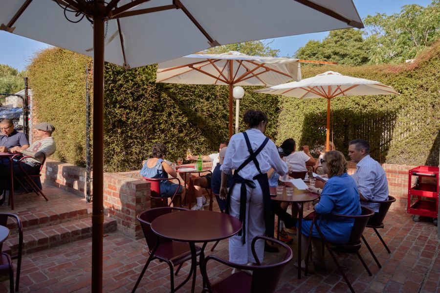 Outdoor tables at Clover in Melbourne