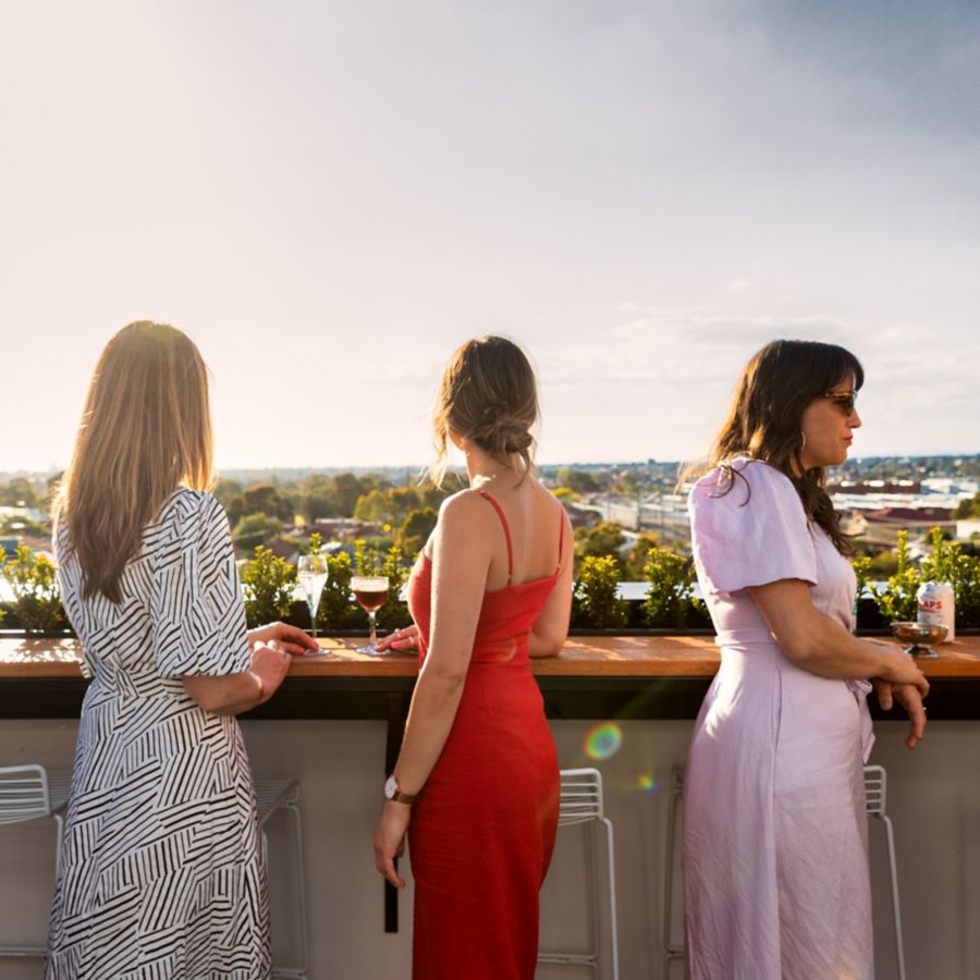 Overlooking the view from Gigi Rooftop in Melbourne
